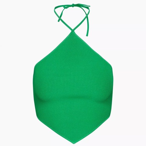Aritzia Tops Aritzia Babaton Green Rohe Halter Top Poshmark